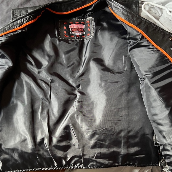 Men's Interstate Leather Biker Vest - Black - Picture 5 of 7